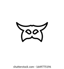 Carnival mask line icon, outline vector sign, linear style  isolated on white. Masquerade symbol, logo illustration. Editable stroke on white background