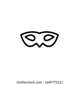 Carnival mask line icon, outline vector sign, linear style  isolated on white. Masquerade symbol, logo illustration. Editable stroke on white background