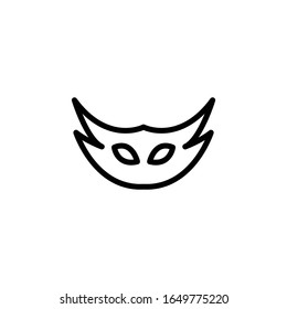 Carnival mask line icon, outline vector sign, linear style  isolated on white. Masquerade symbol, logo illustration. Editable stroke on white background