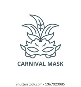 Carnival mask line icon, vector. Carnival mask outline sign, concept symbol, flat illustration