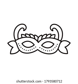 carnival mask line style icon vector illustration design