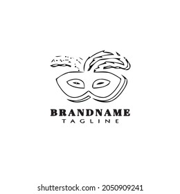 carnival mask logo cartoon design icon modern vector unique