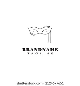 carnival mask logo cartoon design icon modern vector unique
