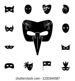 carnival mask with a long nose icon. Detailed set of carnival masks icons. Premium quality graphic design icon. One of the collection icons for websites, web design, mobile app on white background