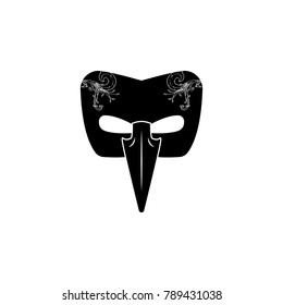 carnival mask with a long nose icon. Carnival element icon. Premium quality graphic design icon. Baby Signs, outline symbols collection icon for websites, web design, mobile on white background