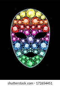 carnival mask made of colored gems