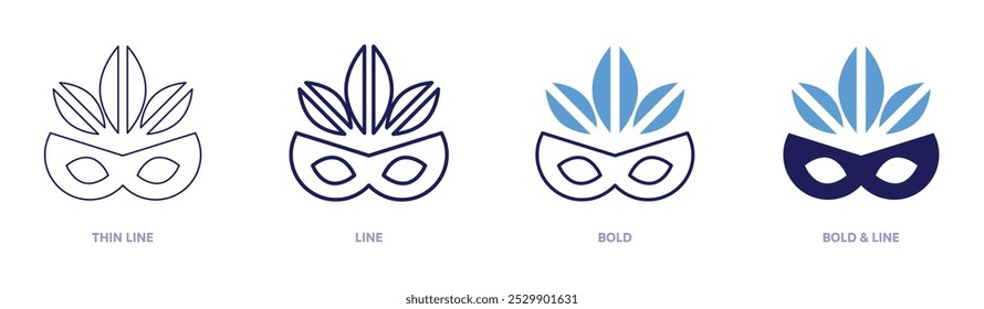 Carnival mask making icon in 4 different styles. Thin Line, Line, Bold, and Bold Line. Duotone style. Editable stroke.