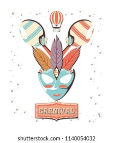 carnival mask with maracas