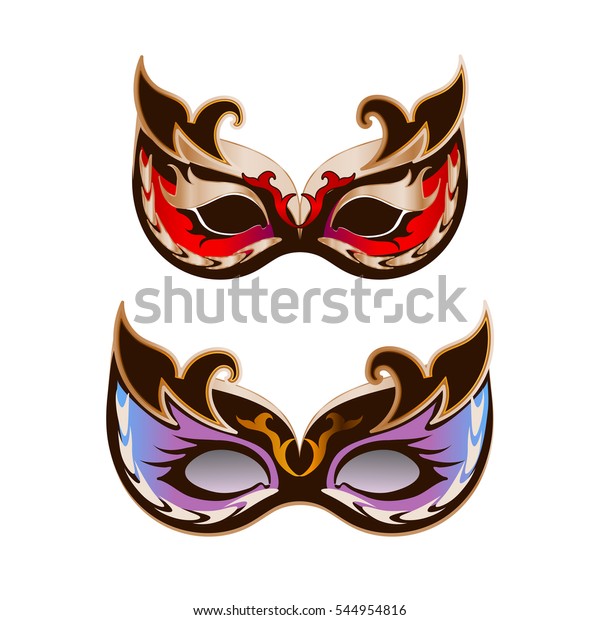 Carnival Mask Mardi Gras Decorated Feathers Stock Vector Royalty