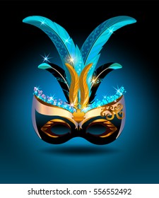 Carnival mask Mardi Gras festival background for card and poster.