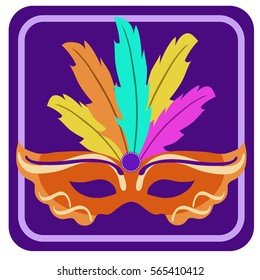 Carnival mask, Mardi Gras. Icon vector