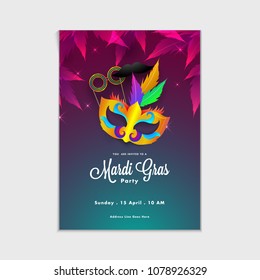 Carnival Mask, Masquerade, Mardi Gras. Carnival, Night Party Poster, Dance Party Flyer, Musical Party Banner, Carnival Invitation.