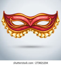 Carnival mask. Masquerade party. Simple illustration for your design.Vectorized watercolor drawing.Vector abstract background. Vintage  design.  Isolated on white background