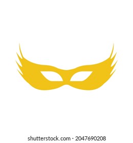 A carnival mask. A masquerade mask of a simple shape in the style of the Mardi Gras carnival. Vector illustration isolated on a white background for design and web.