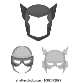 Carnival mask monochrome icons in set collection for design.Mask on the eyes and face vector symbol stock web illustration.