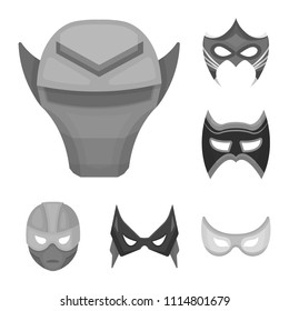 Carnival mask monochrome icons in set collection for design.Mask on the eyes and face vector symbol stock web illustration.