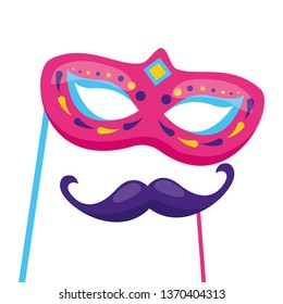 carnival mask and mustache