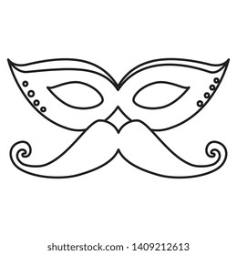 carnival mask with mustache icon