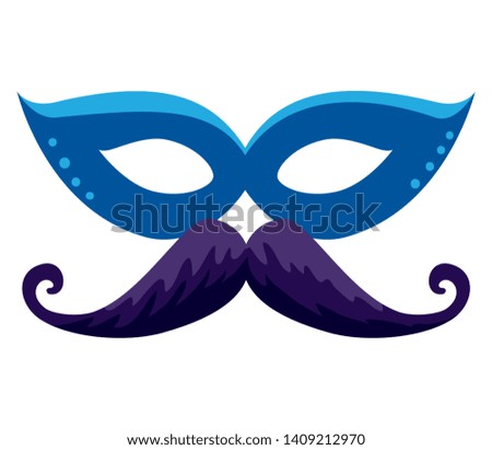carnival mask with mustache icon