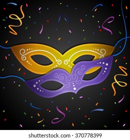 carnival mask on a black background. EPS 10