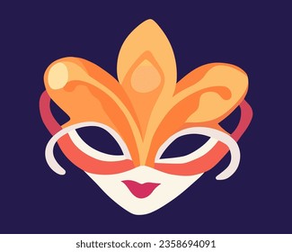 Carnival mask on a blue background. Purim mask.