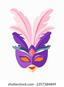 Carnival mask on a white background. Purim mask.