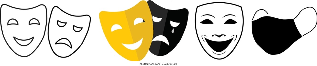 carnival mask on white background, Elegant Red Carnival Mask vector Illustration, liner mask, drawing mask, 