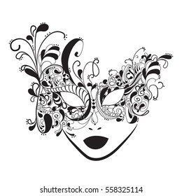 Hand Drawn Face Masks Style Boho Stock Vector (Royalty Free) 560655196 ...