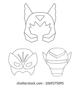 Carnival mask outline icons in set collection for design.Mask on the eyes and face vector symbol stock web illustration.
