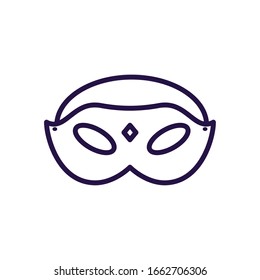 carnival mask over white background, line style icon, vector illustration