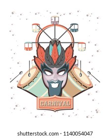 carnival mask with panoramic wheel