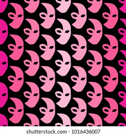 Carnival mask pattern in flat style. For web, print, creative design. Vector illustration. 