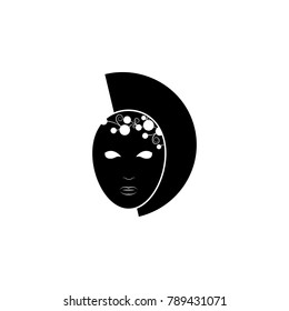 Carnival mask with a pattern icon. Carnival element icon. Premium quality graphic design icon. Baby Signs, outline symbols collection icon for websites, web design, mobile on white background