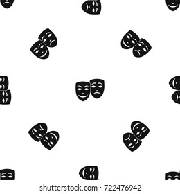 Carnival mask pattern repeat seamless in black color for any design. Vector geometric illustration