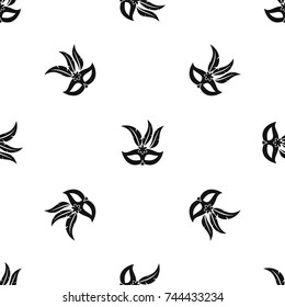 Carnival mask pattern repeat seamless in black color for any design. Vector geometric illustration