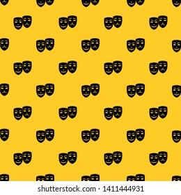 Carnival mask pattern seamless vector repeat geometric yellow for any design
