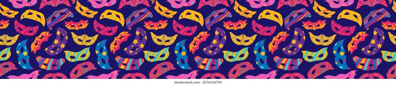 Carnival mask pattern vector colorful style