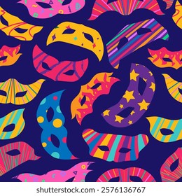 Carnival mask pattern vector colorful style