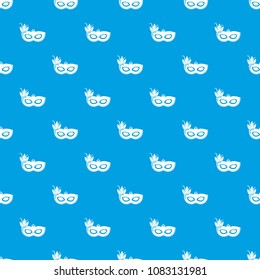 Carnival mask pattern vector seamless blue repeat for any use