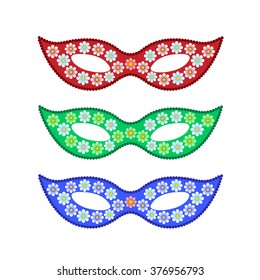 Carnival mask set color. Vector illustration