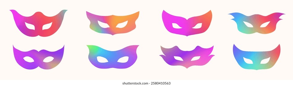 Carnival mask set colorful style for party