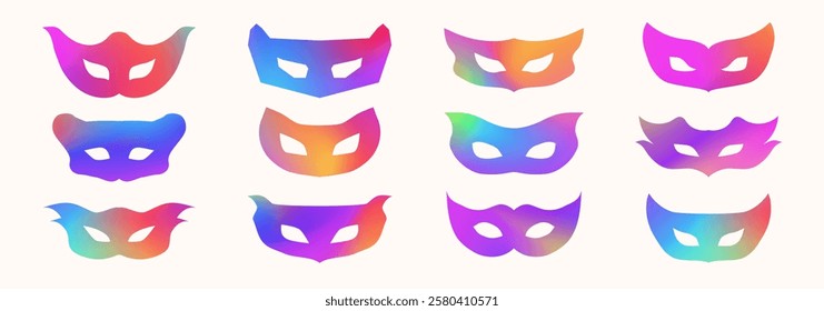 Carnival mask set colorful style for party