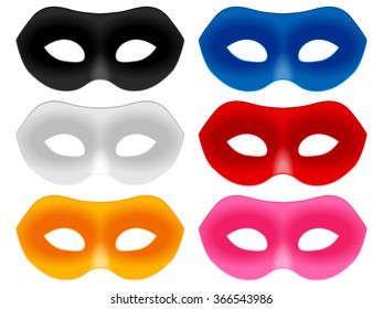 Carnival mask set on a white background.