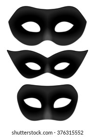 Carnival mask set on a white background.