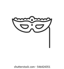 Carnival mask with a stick