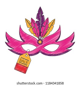 carnival mask with tag