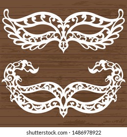 carnival mask template for laser cutting and paper cutting