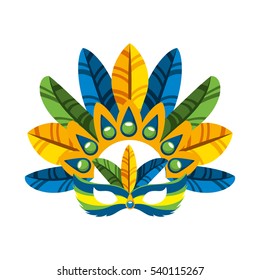 carnival mask tropical icon vector illustration design