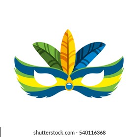 carnival mask tropical icon vector illustration design