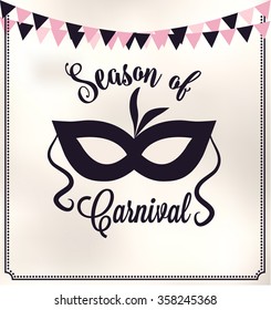 Carnival Mask Typographic Vector Design - Mardi Gras